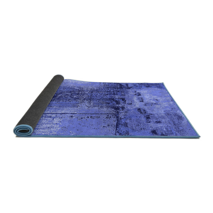 Sideview of Oriental Blue Industrial Rug, urb2793blu