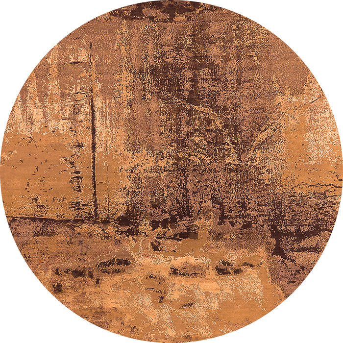 Round Oriental Orange Industrial Rug, urb2793org