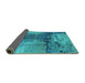 Sideview of Oriental Turquoise Industrial Rug, urb2793turq