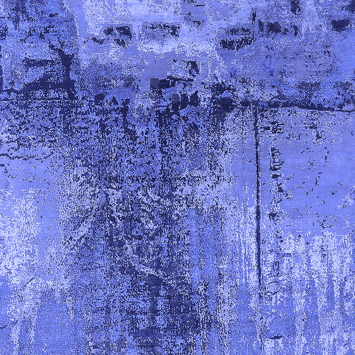 Machine Washable Oriental Blue Industrial Rug, wshurb2793blu