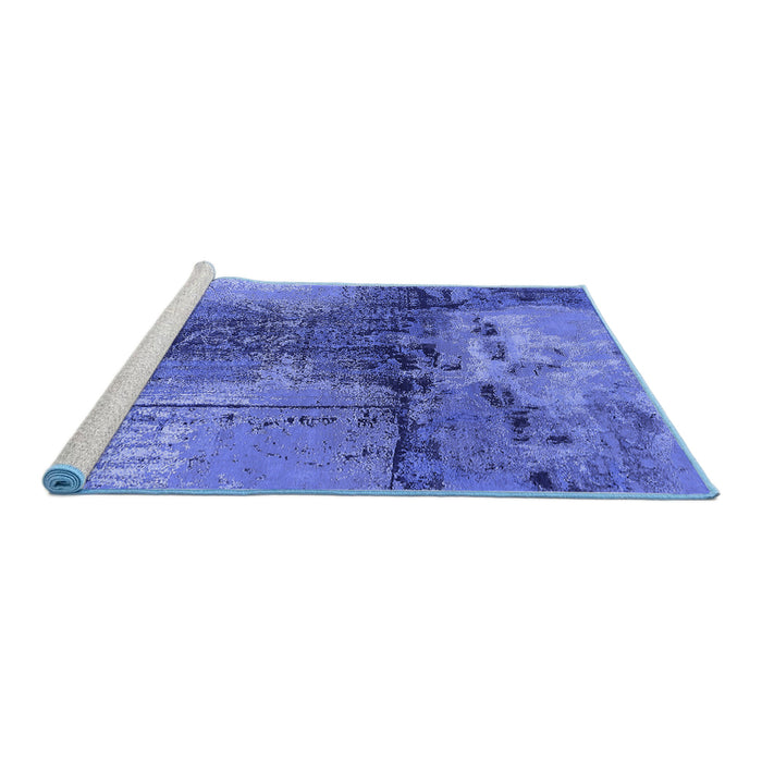 Sideview of Machine Washable Oriental Blue Industrial Rug, wshurb2793blu
