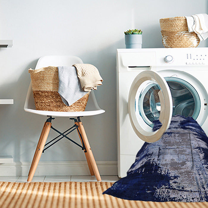 Machine Washable Industrial Modern Light Purple Blue Rug in a Washing Machine, wshurb2794