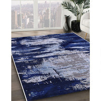 Mid-Century Modern Light Purple Blue Oriental Rug, urb2794