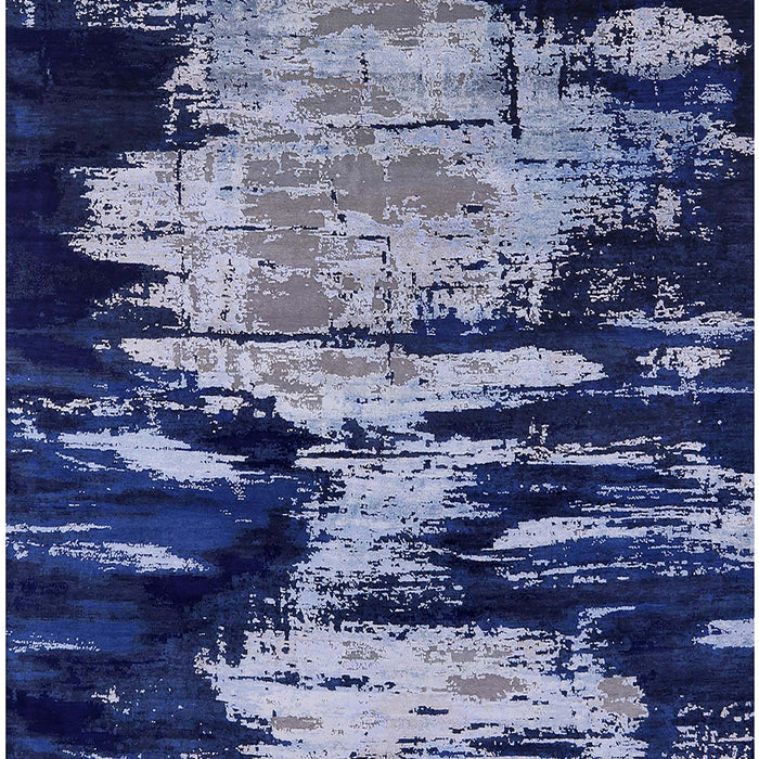 Mid-Century Modern Light Purple Blue Oriental Rug, urb2794