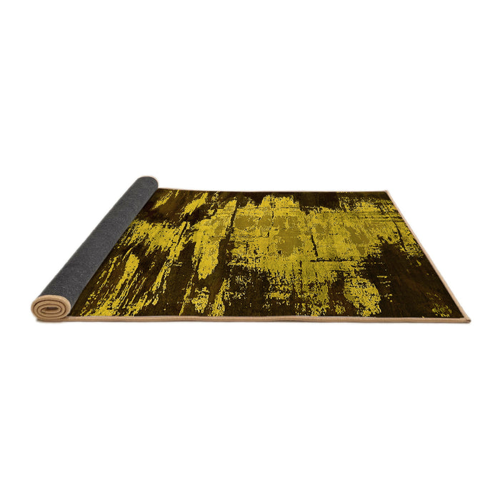 Sideview of Oriental Yellow Industrial Rug, urb2794yw