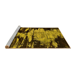 Sideview of Machine Washable Oriental Yellow Industrial Rug, wshurb2794yw