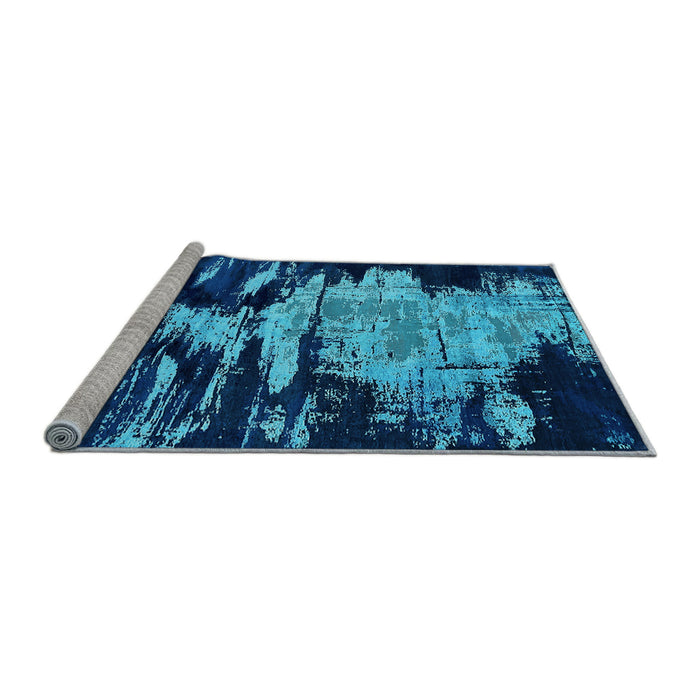Sideview of Machine Washable Oriental Light Blue Industrial Rug, wshurb2794lblu