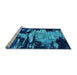 Sideview of Machine Washable Oriental Light Blue Industrial Rug, wshurb2794lblu