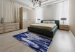 Mid-Century Modern Light Purple Blue Oriental Rug in a Bedroom, urb2794