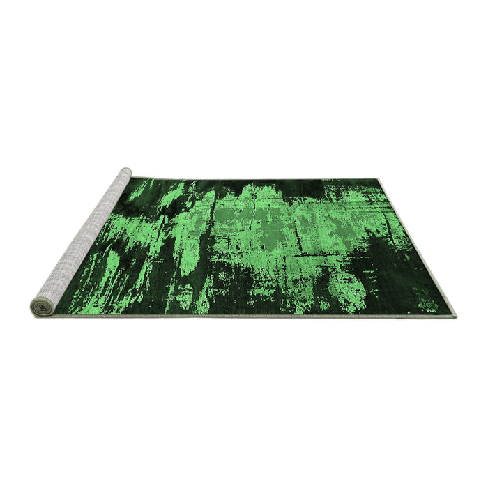 Sideview of Machine Washable Oriental Emerald Green Industrial Area Rugs, wshurb2794emgrn
