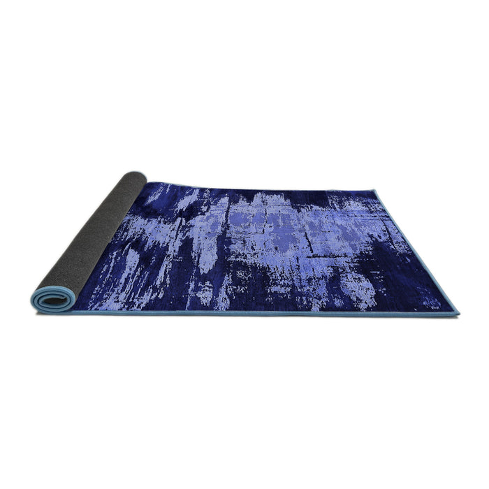 Sideview of Oriental Blue Industrial Rug, urb2794blu