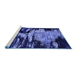 Sideview of Machine Washable Oriental Blue Industrial Rug, wshurb2794blu