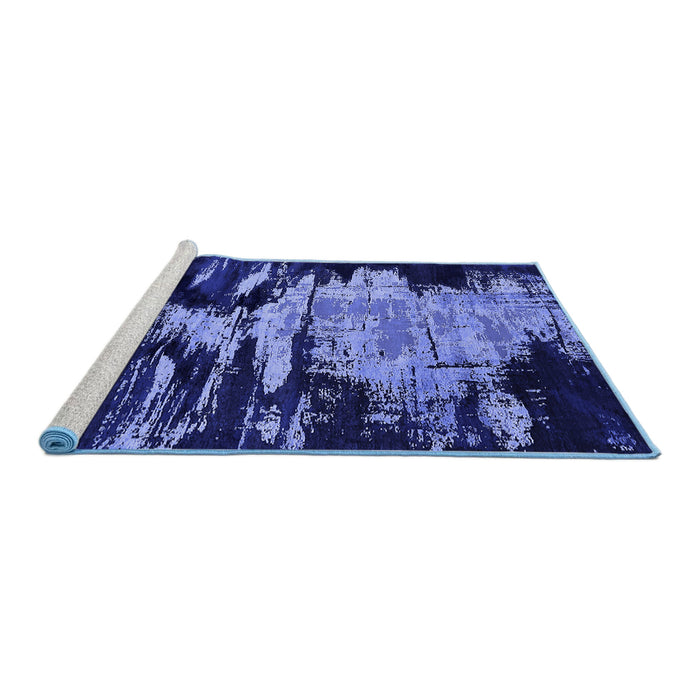 Sideview of Machine Washable Oriental Blue Industrial Rug, wshurb2794blu