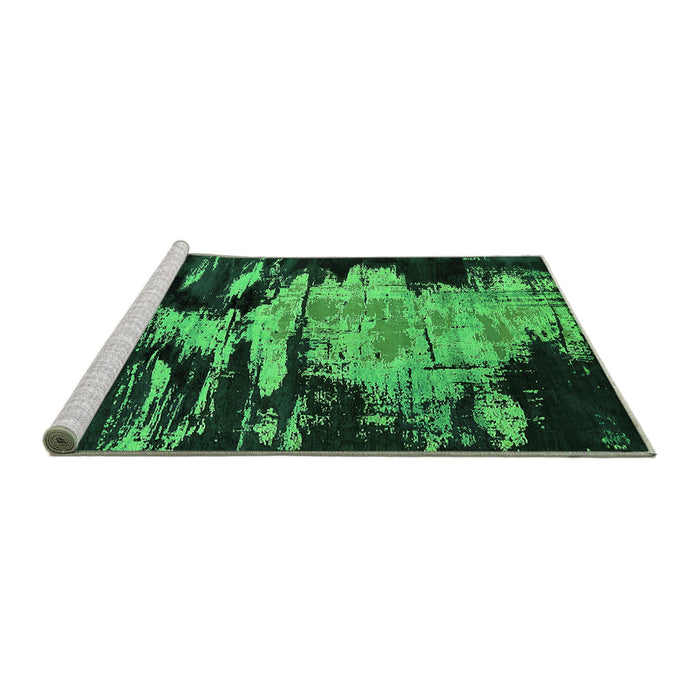 Sideview of Machine Washable Oriental Green Industrial Area Rugs, wshurb2794grn