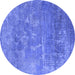 Round Oriental Blue Industrial Rug, urb2795blu