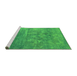 Sideview of Machine Washable Oriental Green Industrial Area Rugs, wshurb2795grn