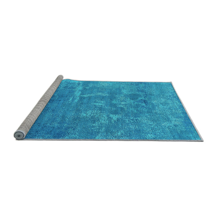 Sideview of Machine Washable Oriental Light Blue Industrial Rug, wshurb2795lblu