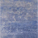 Square Mid-Century Modern Azure Blue Oriental Rug, urb2795