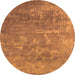 Round Oriental Orange Industrial Rug, urb2795org