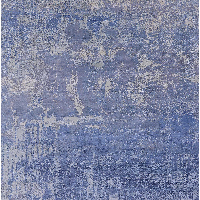 Mid-Century Modern Azure Blue Oriental Rug, urb2795