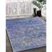 Machine Washable Industrial Modern Azure Blue Rug in a Family Room, wshurb2795