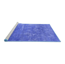 Sideview of Machine Washable Oriental Blue Industrial Rug, wshurb2795blu