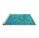 Sideview of Machine Washable Oriental Turquoise Industrial Area Rugs, wshurb2795turq