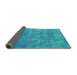 Sideview of Oriental Turquoise Industrial Rug, urb2795turq