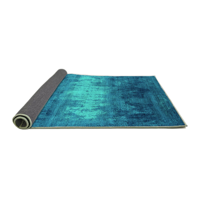 Sideview of Oriental Turquoise Industrial Rug, urb2796turq