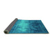 Sideview of Oriental Turquoise Industrial Rug, urb2796turq