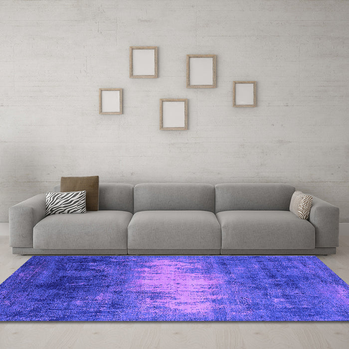 Machine Washable Oriental Purple Industrial Area Rugs in a Living Room, wshurb2796pur