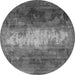 Round Oriental Gray Industrial Rug, urb2796gry