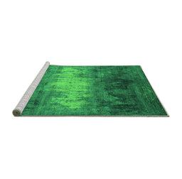 Sideview of Machine Washable Oriental Green Industrial Area Rugs, wshurb2796grn