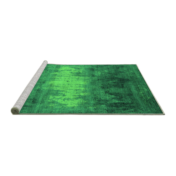 Sideview of Machine Washable Oriental Green Industrial Area Rugs, wshurb2796grn
