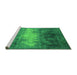 Sideview of Machine Washable Oriental Green Industrial Area Rugs, wshurb2796grn
