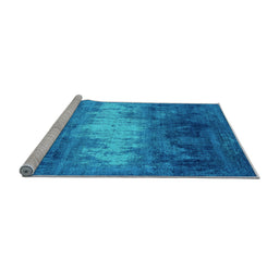 Sideview of Machine Washable Oriental Light Blue Industrial Rug, wshurb2796lblu