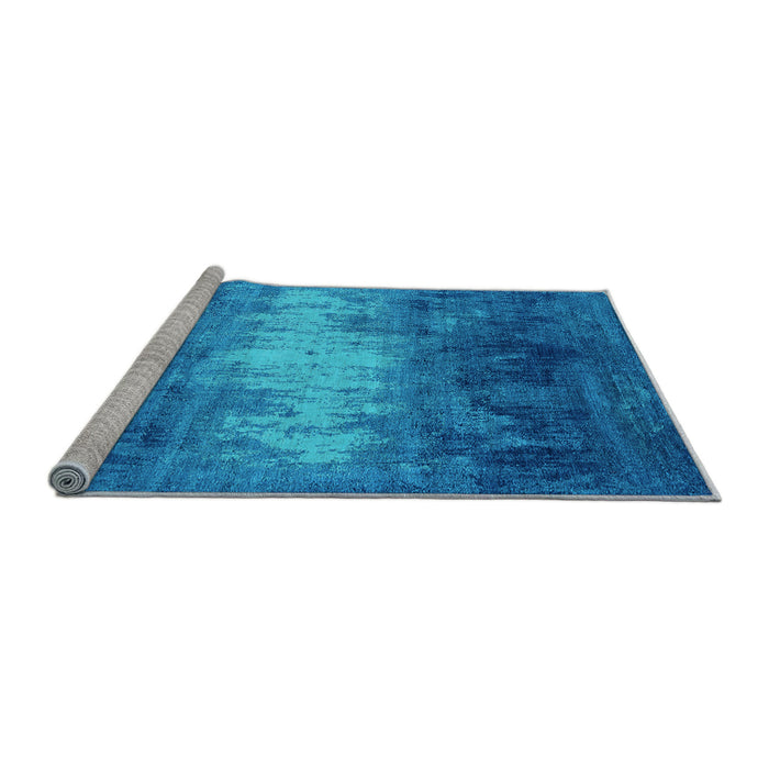 Sideview of Machine Washable Oriental Light Blue Industrial Rug, wshurb2796lblu