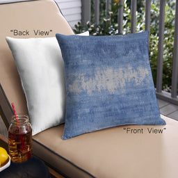 Front View of Mid-Century Modern Urban Square Blue Throw Pillow, 18 inch by 18 inch, pwurb2796