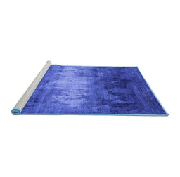 Sideview of Machine Washable Oriental Blue Industrial Rug, wshurb2796blu