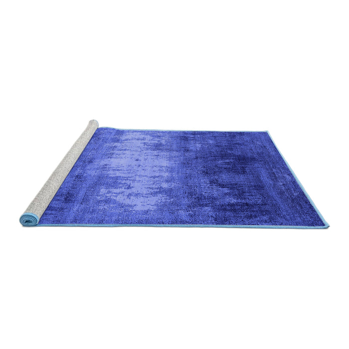 Sideview of Machine Washable Oriental Blue Industrial Rug, wshurb2796blu