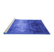 Sideview of Machine Washable Oriental Blue Industrial Rug, wshurb2796blu