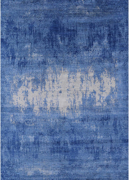 Mid-Century Modern Blue Oriental Rug, urb2796
