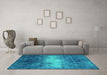 Machine Washable Oriental Turquoise Industrial Area Rugs in a Living Room,, wshurb2796turq