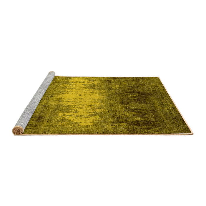 Sideview of Machine Washable Oriental Yellow Industrial Rug, wshurb2796yw