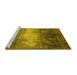 Sideview of Machine Washable Oriental Yellow Industrial Rug, wshurb2796yw