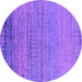 Round Oriental Purple Industrial Rug, urb2797pur