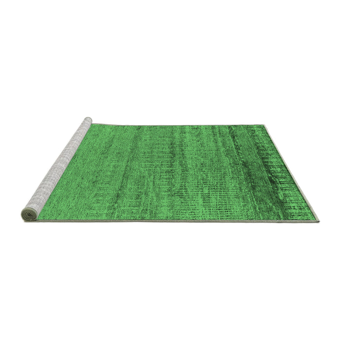 Sideview of Machine Washable Oriental Emerald Green Industrial Area Rugs, wshurb2797emgrn