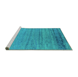 Sideview of Machine Washable Oriental Turquoise Industrial Area Rugs, wshurb2797turq