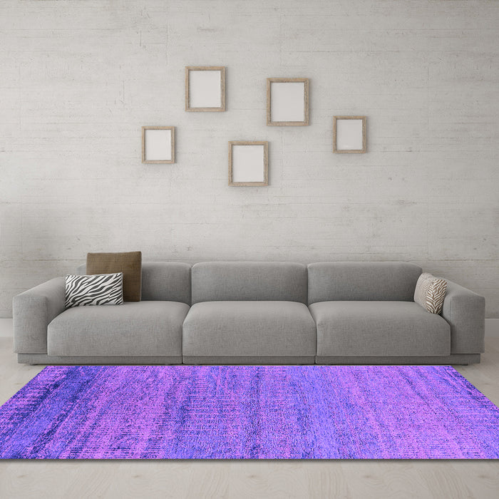 Machine Washable Oriental Purple Industrial Area Rugs in a Living Room, wshurb2797pur