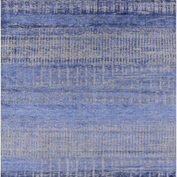 Square Machine Washable Industrial Modern Blue Gray Rug, wshurb2797